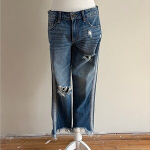 NWT Hidden Bailey Slim Boyfriend Distressed Uneven Hem Jeans 26